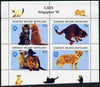 Easdale 1995 'Singapore 95' Stamp Exhibition (Cats) sheetlet containing perf set of 4 with perforations misplaced unmounted mint