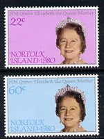 Norfolk Island 1980 Queen Mother 80th B'day set of 2 unmounted mint, SG 252-3