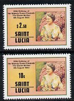 St Lucia 1980 Queen Mother 80th B'day set of 2 unmounted mint SG 534-5
