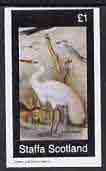 Staffa 1982 White Heron imperf souvenir sheet (£1 value) unmounted mint
