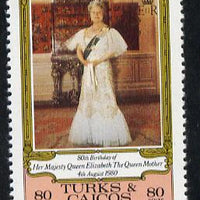 Turks & Caicos Islands 1980 Queen Mother's 80th B'day 80c value unmounted mint (SG 607)