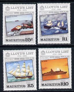 Mauritius 1984 Lloyds List set of 4 unmounted mint, SG 682-5