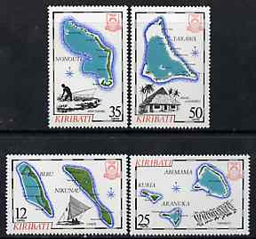 Kiribati 1983 Island Maps #2 set of 4, SG 201-04, (gutter pairs available - price x 2) unmounted mint