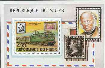 Niger Republic 1979 Rowland Hill (Electric Loco) Perf m/sheet, unmounted mint SG MS 768