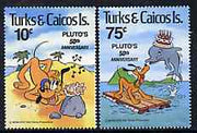 Turks & Caicos Islands 1981 50th Anniversary of Walt Disney's Pluto set of 2, SG 640-41 unmounted mint*