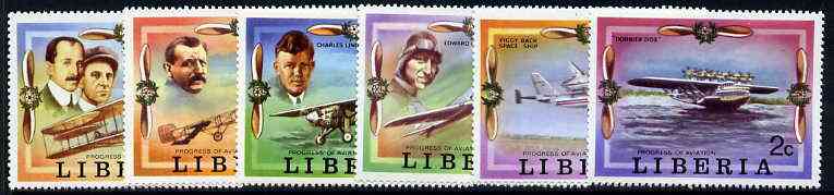 Liberia 1978 Progress in Aviation perf set of 6 unmounted mint, SG 1327-32*