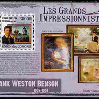 Comoro Islands 2009 The Impressionists - Frank Weston Benson perf souvenir sheet unmounted mint