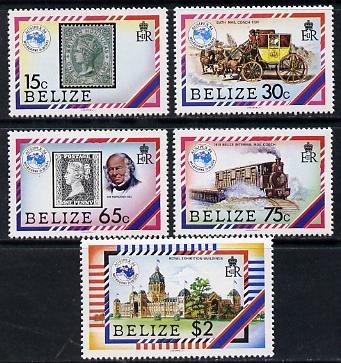Belize 1984 'Ausipex' Stamp Exhibition set of 5 (SG 793-7) unmounted mint