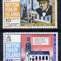 British Virgin Islands 1974 Birth Centenary of Sir Winston Churchill set of 2, SG 322-23 unmounted mint