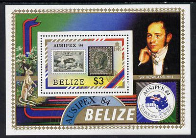 Belize 1984 'Ausipex' Stamp Exhibition m/sheet unmounted mint (SG MS 798)