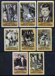 Umm Al Qiwain 1965 Kennedy perf set of 8 unmounted mint, Mi 30-37