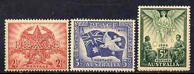 Australia 1946 KG6 Victory Commemoration set of 3 unmounted mint, SG 213-15