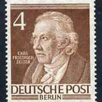 Germany - West Berlin 1952-54 Zelter (Musician) 4pf from Famous Berliners set unmounted mint, SG,B91