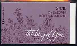 Australia 1990 'Thinking of You' $4.10 booklet complete containing pane SG 1230ba (P14 x P14.5) SG SB69a