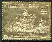 Easdale 1992 Columbus 500th Anniversary £10 (The Journey Begins) embossed in 22k gold foil unmounted mint