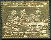 Easdale 1992 Columbus 500th Anniversary £10 (Navigating by Dead Reckoning) embossed in 22k gold foil unmounted mint