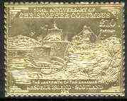 Easdale 1992 Columbus 500th Anniversary £10 (The Labyrinth of the Bahamas) embossed in 22k gold foil unmounted mint