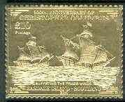 Easdale 1992 Columbus 500th Anniversary £10 (Buffeting the Trade Winds) embossed in 22k gold foil unmounted mint