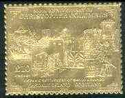 Easdale 1992 Columbus 500th Anniversary £10 (Hispanic Settlement of Santo Domingo) embossed in 22k gold foil unmounted mint