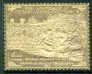 Easdale 1992 Columbus 500th Anniversary £10 (Building Begins on the Fort) embossed in 22k gold foil unmounted mint