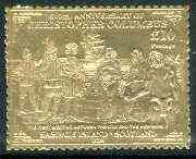 Easdale 1992 Columbus 500th Anniversary £10 (The First Meeting Between the Old & The New World) embossed in 22k gold foil unmounted mint