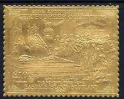 Easdale 1992 Columbus 500th Anniversary £10 (Spain Welcomes the Adventurers Home) embossed in 22k gold foil unmounted mint