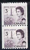 Canada 1967-73 def 3c slate-purple (Combine Harvester & Oil Derrick) unmounted mint coil pair (perf 9.5 x imperf) SG 591, strips pro rata