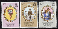Falkland Islands 1981 Royal Wedding set of 3 (SG 402-4) unmounted mint