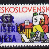 Czechoslovakia 1985 Ice Hockey with victory overprint fine cto used, SG 2784