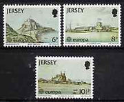 Jersey 1978 Europa (Fortifications) set of 3 unmounted mint, SG 187-89