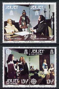 Jersey 1980 Europa -Personalities - Links with Britain set of 4 (2 se-tenant pairs) unmounted mint, SG 226-29