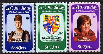 St Kitts 1982 Prince William set of 3 (SG 98-100) unmounted mint