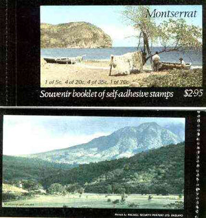 Montserrat 1975 Carib Artefacts booklet containing self-adhesive panes, SG SB1 (Golf Course on back cover)