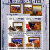 Comoro Islands 2009 The Impressionists - Henry Moret perf sheetlet containing 4 values unmounted mint
