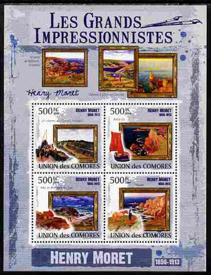 Comoro Islands 2009 The Impressionists - Henry Moret perf sheetlet containing 4 values unmounted mint