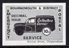 Cinderella - Great Britain 1971 Bournemouth & District Emergency Postal Service 'Collectors Corner Morris Van' 10p in black on white paper opt'd 'Decimal Issue' unmounted mint block of 4