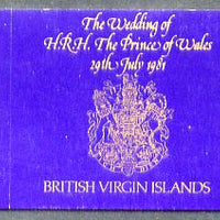 British Virgin Islands 1981 Royal Wedding booklet complete & pristine SG SB1