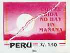 Peru 1993 International AIDS Day 1s50 imperf proof in magenta & black only, as SG 1818*