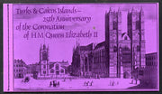 Turks & Caicos Islands 1978 QE2 Coronation 25th Anniversary Booklet containing SG 499a & b (SB2)