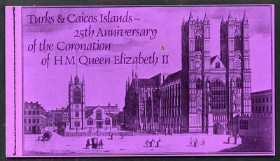 Turks & Caicos Islands 1978 QE2 Coronation 25th Anniversary Booklet containing SG 499a & b (SB2)