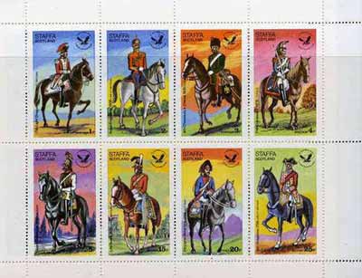 Staffa 1976 USA Bicentenary (Military Uniforms - On Horseback) complete perf,set of 8 values unmounted mint