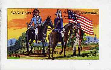 Nagaland 1976 USA Bicentenary (Military Uniforms - On Horseback) imperf,souvenir sheet (£1 value) unmounted mint
