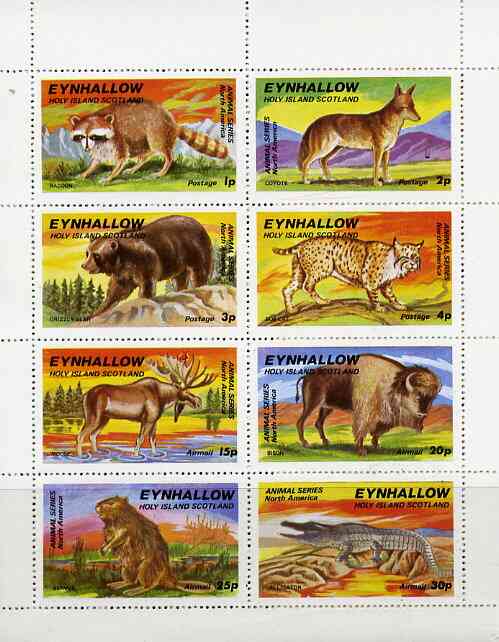Eynhallow 1977 North American Animals complete perf set of 8 values unmounted mint