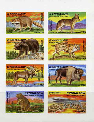 Eynhallow 1977 North American Animals complete imperf set of 8 values unmounted mint