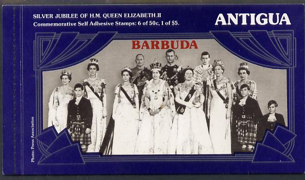 Barbuda 1977 Silver Jubilee Booklet containing SG 329a & 330a self-adhesive panes, SG SB1