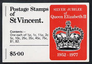 St Vincent 1977 Silver Jubilee Booklet containing SG 515a, 519a & 523a, booklet SG SB5