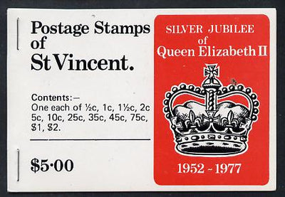 St Vincent 1977 Silver Jubilee Booklet containing SG 515a, 519a & 523a, booklet SG SB5