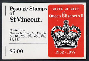 St Vincent 1977 Silver Jubilee Booklet containing SG 515a, 519a & 523a, booklet SG SB5