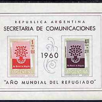 Argentine Republic 1960 Uprooted Tree Refugee Year imperf m/sheet (SG MS 971) unmounted mint