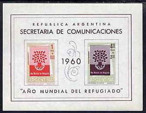 Argentine Republic 1960 Uprooted Tree Refugee Year imperf m/sheet (SG MS 971) unmounted mint
